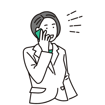 お問合せ中の女性のイラスト