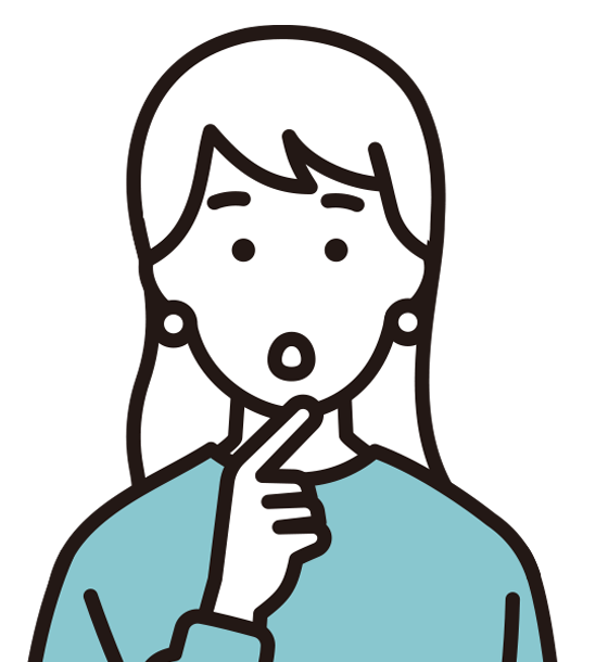 顔に手を当て悩む女性のイラスト